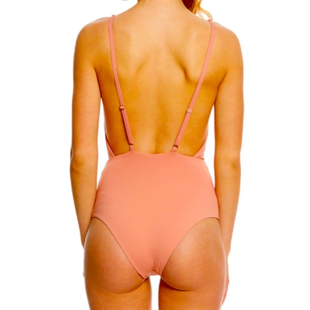 TAVIK DREW PLUNGING V NECKLINE ONE PIECE SWIMSUIT IN ROSE DAWN SIZE SMALL - Picture 7 of 16